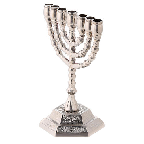 Menorah candelabrum, silver-plated brass, 7 flames, h 13 cm 2