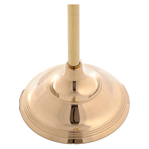 Seven flame candelabrum of polished brass, 60 in 4