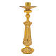 Baroque style candlestick with satin brass finish, 24 in s2