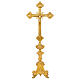 Set candelieri e croce stile barocco finitura ottone satinato 70 cm s2