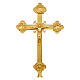 Set candelieri e croce stile barocco finitura ottone satinato 95 cm s3