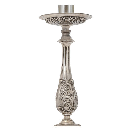 Candeliere stile barocco fusione in bronzo finitura argentata 100 cm 2