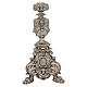 Set candelieri e croce stile barocco fusione in bronzo finitura argentata 120 cm s5