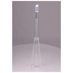 Świecznik z plexi, biała lampa LED, 110 cm