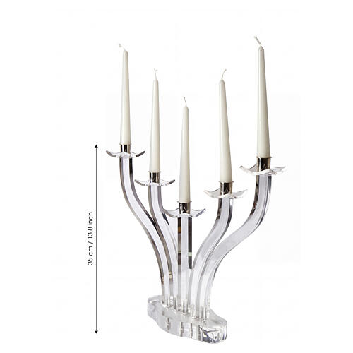 Candelabro 5 fiamme 35 cm plexiglass Pical Arte 3