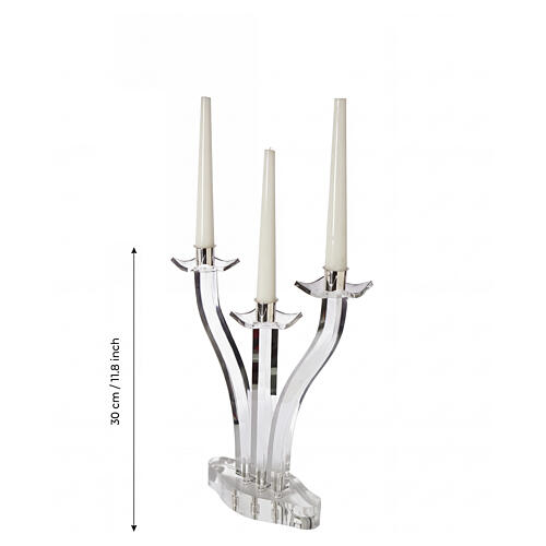 Candelabro 3 fiamme 30 cm plexiglass Pical Arte 3
