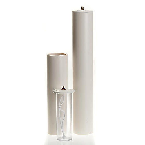 Liquid candle with refillable container, 8 cm diam. 1