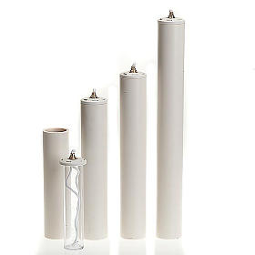 Liquid candle with refillable container, 5 cm diam.