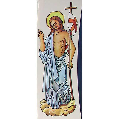 Abziehbild für Osterkerze: stilisierter Auferstandener Christus 1