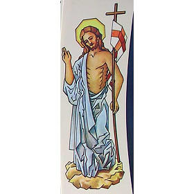 Cierge Pascal: décalcomanie Christ ressuscité 20cm