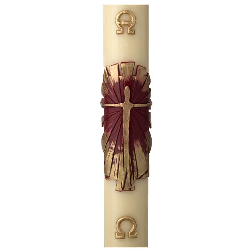 Paschal Candle, Risen Jesus with gold and red backgound 1