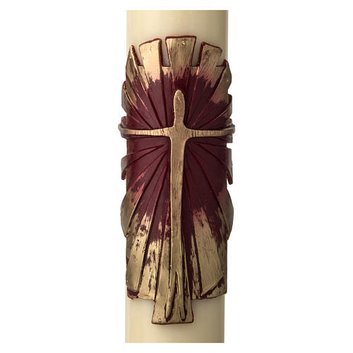 Paschal Candle, Risen Jesus with gold and red backgound 2