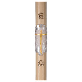 Velas e Círios: Círio pascal cera de abelha Ressuscitado fundo branco prata