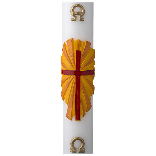 Cero pasquale bianco croce fondo giallo 1