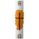 White Paschal Candle, cross with Alpha and Omega s1