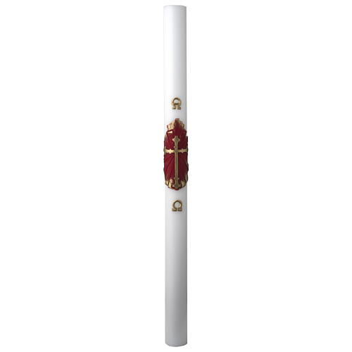 White Paschal Candle, antique cross 3