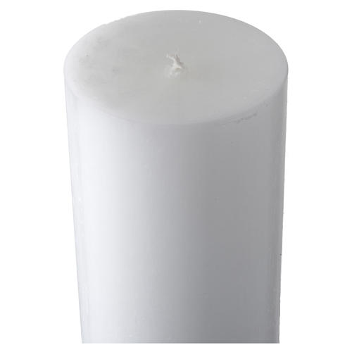 White Paschal Candle, antique cross 5