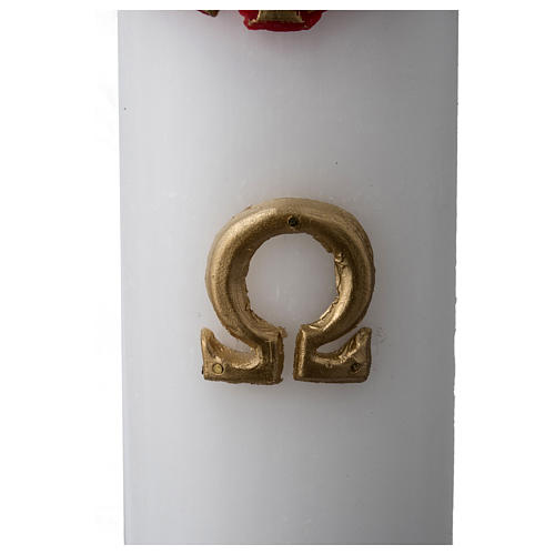 White Paschal Candle, antique cross 7