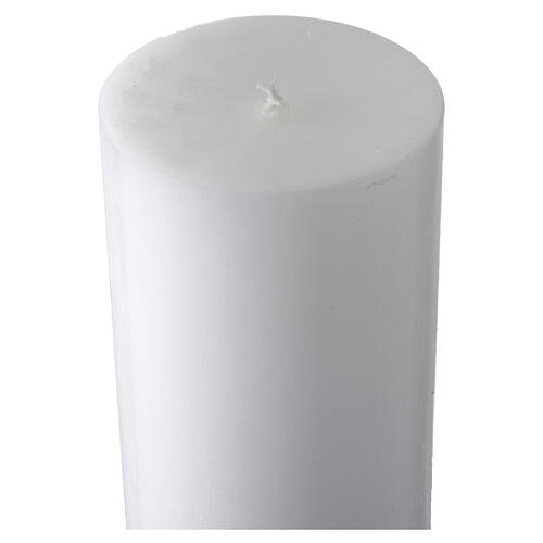 White Paschal Candle, antique cross 6