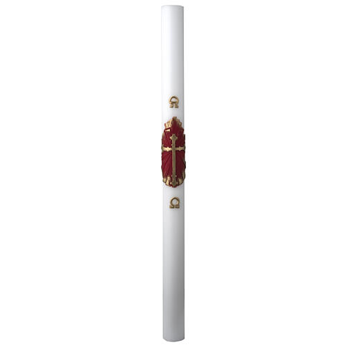 White Paschal Candle, antique cross 4