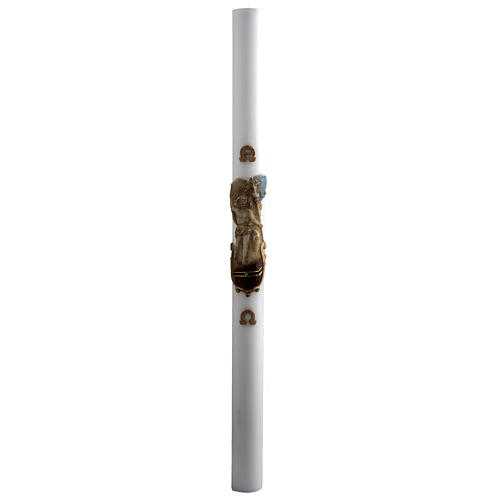 Cero pasquale bianco Cristo Risorto 8x120 cm 3
