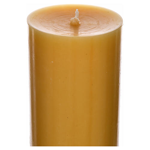 Paschal candle in beeswax with cross, 8x120cm. 4