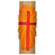 Świeca wielkanocna z wosku pszczelego Krzyż na tle żółtym, 8 X 120cm s2