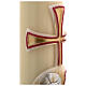 Paschal Candle, beeswax with lamb, red and gold 8x120cm s5
