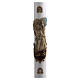 Cirio Pascual blanco Jesucristo Resucitado cordero oro y rojo cruz 8x120 cm s1