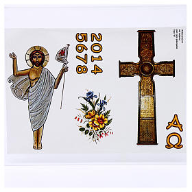 Velas, cirios, velones: Adhesivo Cirio Pascual mod. B