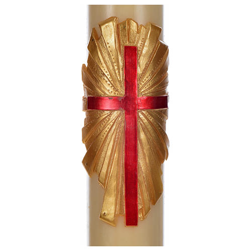 Paschal Candle, beeswax with cross on gold 2