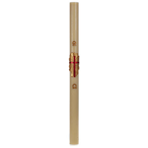 Paschal Candle, beeswax with cross on gold 3