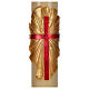 Paschal Candle, beeswax with cross on gold s2