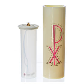 Candele, ceri, ceretti: Candela da altare avana pvc con cartuccia e stampa XP