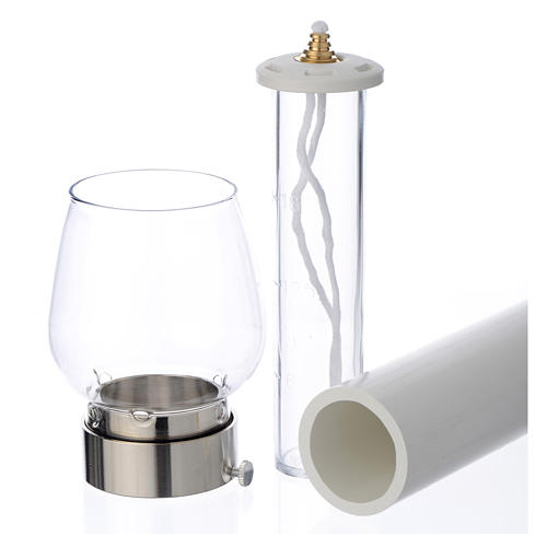 Wind-proof lamp, 30cm tall with silver base, 4cm diameter 4
