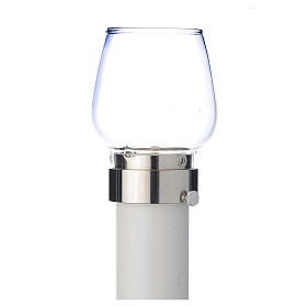 Wind-proof lamp, 100cm tall with silver base, 4cm diameter
