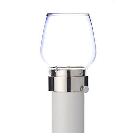 Wind-proof lamp, 30cm tall with silver base, 5cm diameter