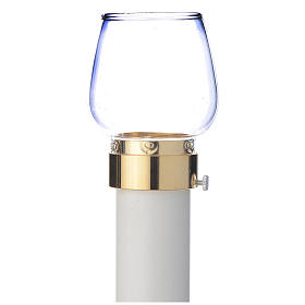Wind-proof lamp, 30cm tall with golden base, 5cm diameter