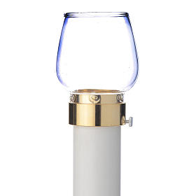 Wind-proof lamp, 70cm tall with golden base, 5cm diameter