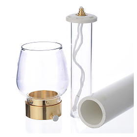 Wind-proof lamp, 30cm tall with golden base, 4cm diameter