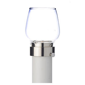 Wind-proof lamp, 70cm tall with silver base, 5cm diameter
