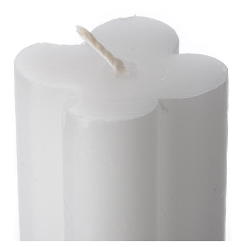 Antique torch candle 800x50x50mm in white wax, pack of 6 2