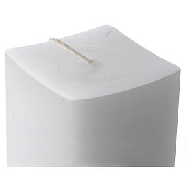 White square candle 800x50x50mm in white wax, pack of 2