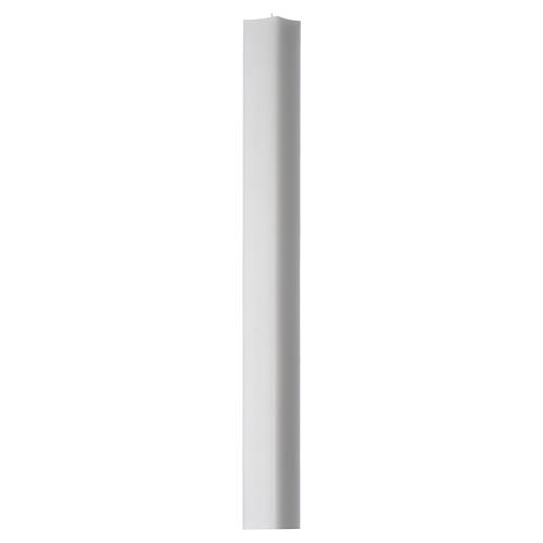 White square candle 800x50x50mm in white wax, pack of 2 1
