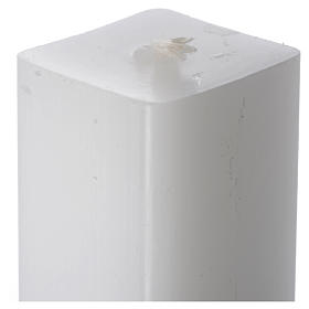 Candela bianca quadra 600x30x30 mm (confezione)
