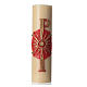 Altar candle with bas-relief, 8cm diameter Pax symbol s1