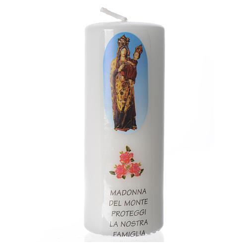 Our Lady of the Mountain white candle, 13x6cm 1