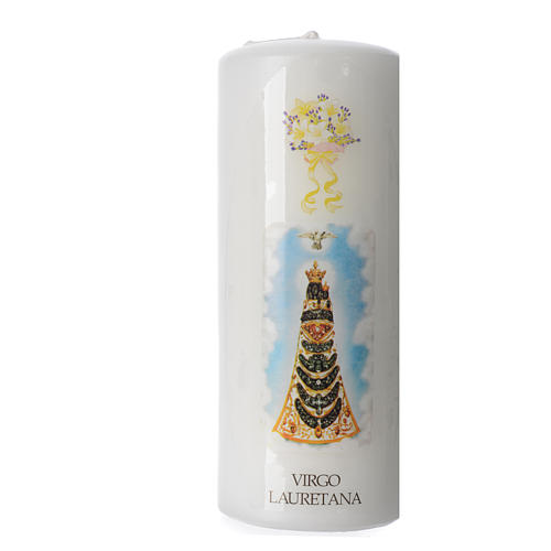 Candela Madonna di Loreto 15x6 cm bianco 1