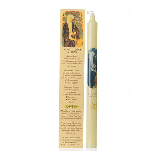 Saint Catherine of Siena thin candle with case 1