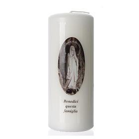 Our Lady of Lourdes white candle 15x6cm